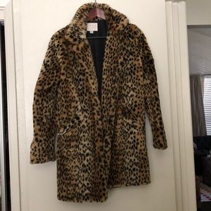 Cheetah print fluffy winter coat by a.n.d e a w y